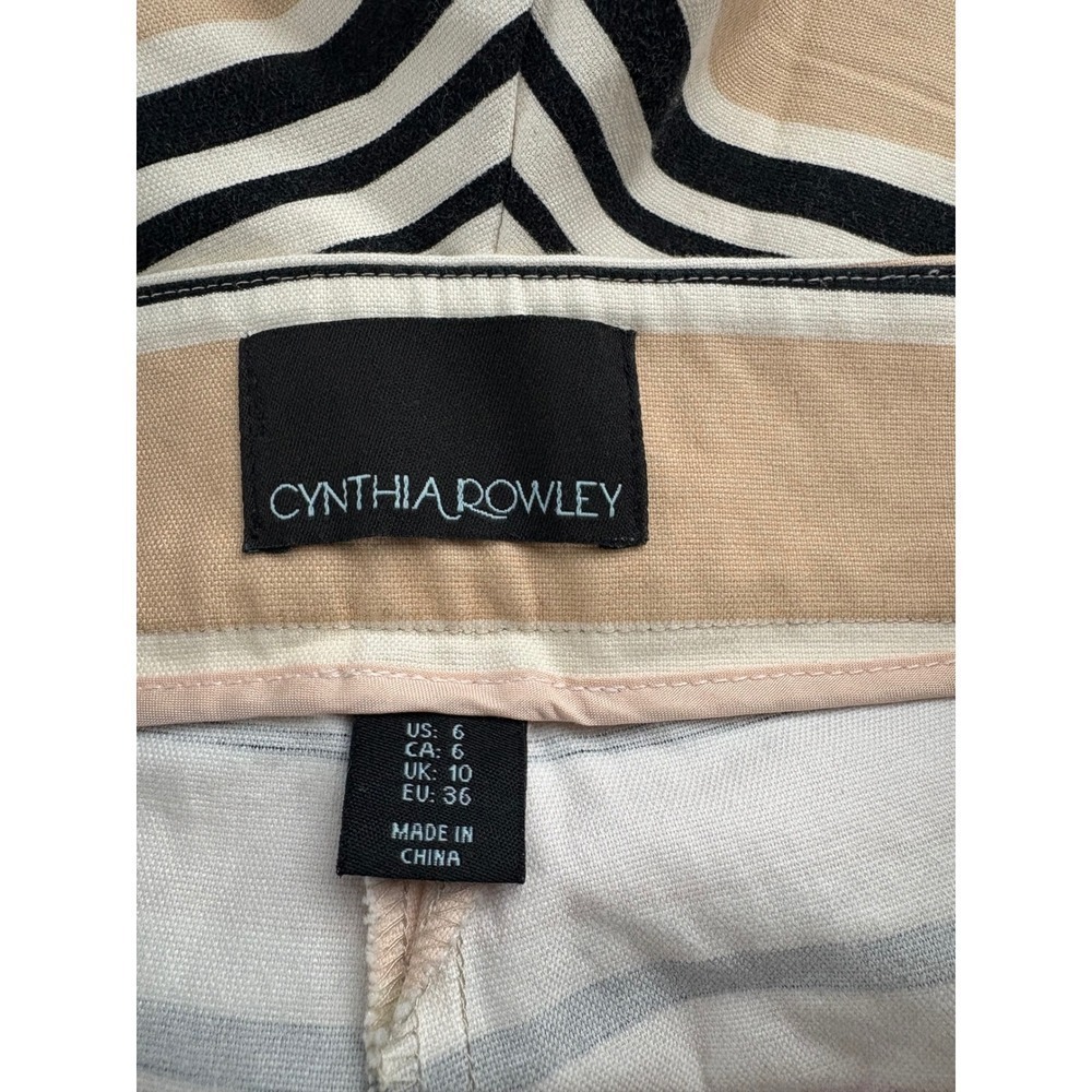 Cynthia Rowley Striped Shorts High Waist Casual Size 6 - Picture 3 of 5
